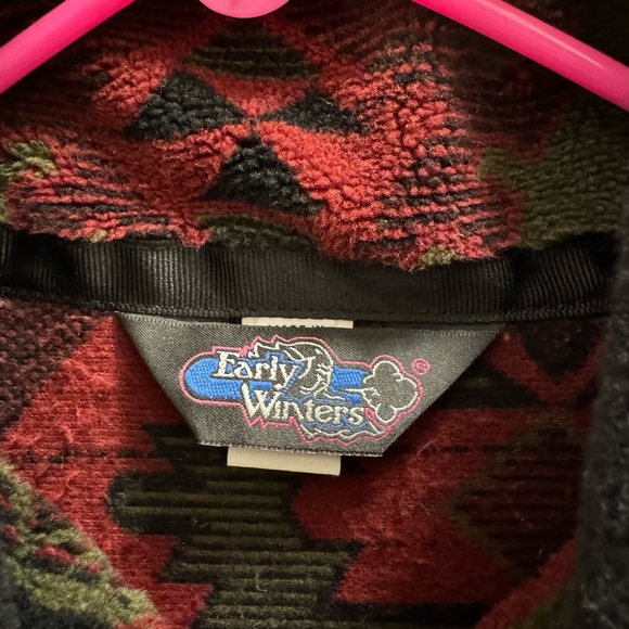 Women’s Vintage Early Winters 3/4 zip fleece jacket. Geometric pattern. Medium. - Picture 3 of 5